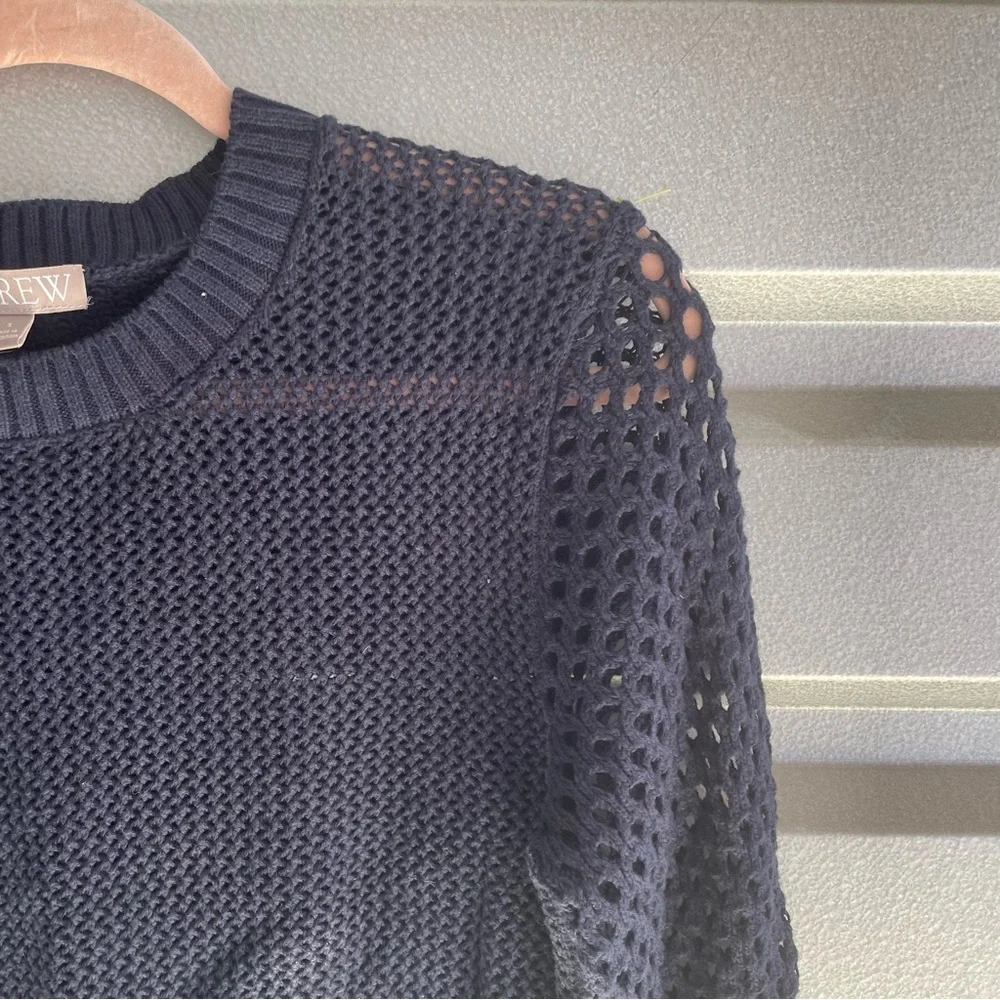 J. Crew Crochet crewneck beach sweater